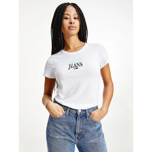 Tommy Jeans dámské bílé triko - XL (YBR)